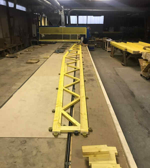 Fabrication de fermes bois portée 12 mètres